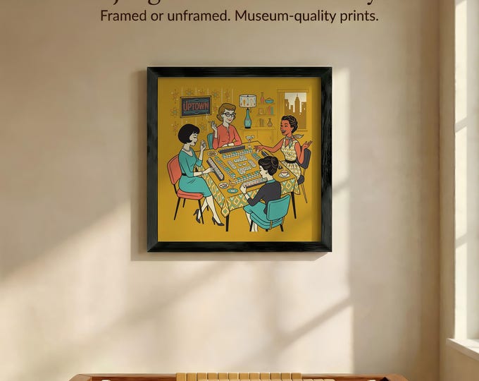Vintage Mahjong Wall Art Print - 1950s Uptown Game Room Decor