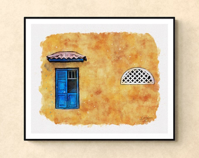 Colombian House Watercolor Print Colombia Art Premium Quality Travel Poster Artful Wall Decor Unframed Wall Art