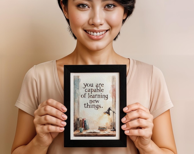 Learning Wall Art, Affirmational Quote Print, Student Inspiration, Mindful Dorm Decor