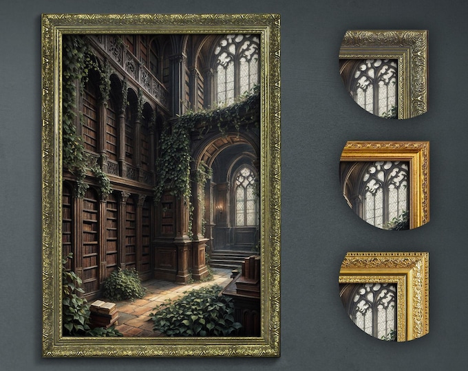 Dark Academia Library Art Print: Moody Witchy Decor