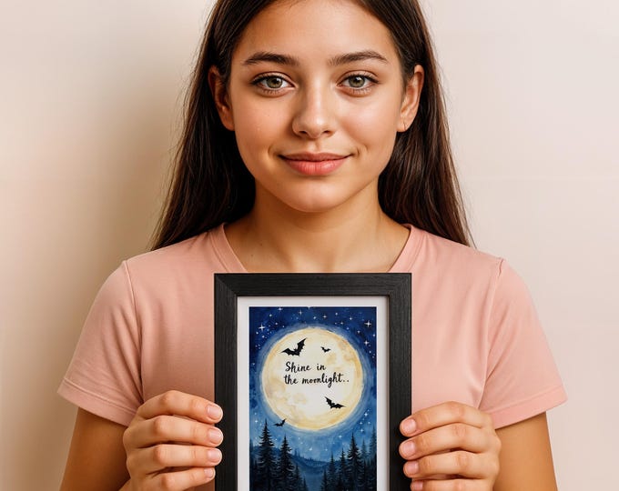 Shine in the Moonlight – Full Moon Halloween Affirmational Print