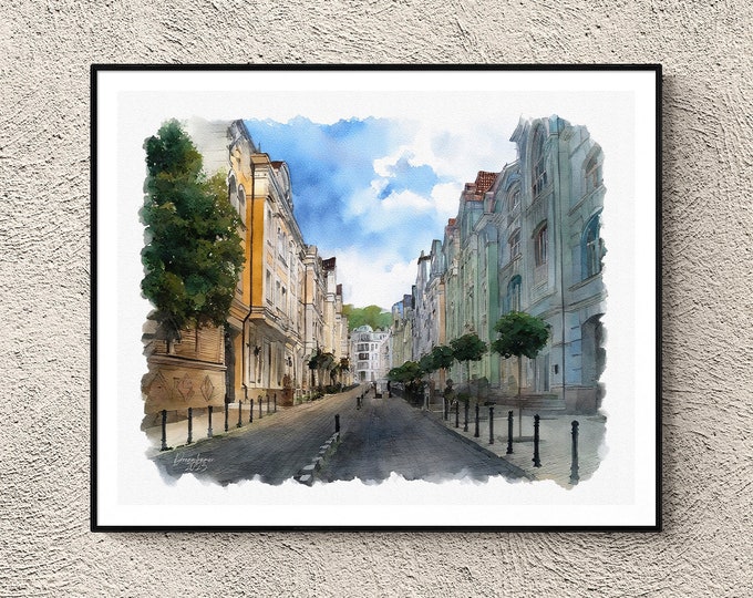 Kyiv Watercolor Print Ukraine Art Premium Quality Travel Poster Artful Wall Decor Unframed Wall Art