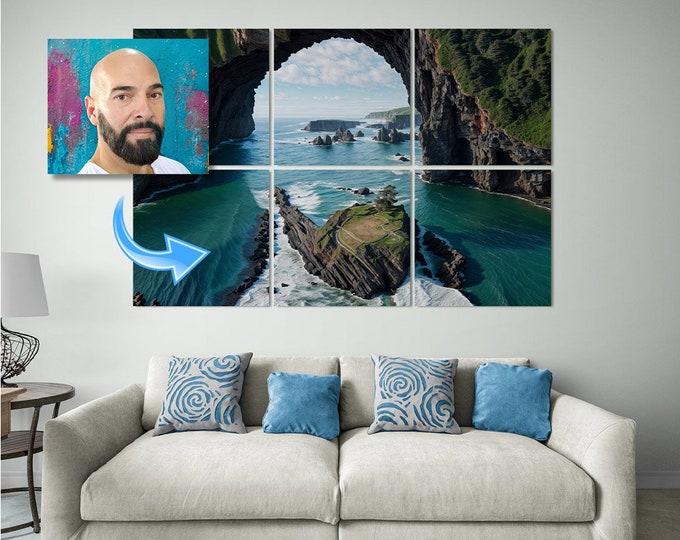 Personalized Acoustic Panels for Sound Absorption, Acoustical Panel Art from Your Photo, Seascape Portrait Sound Absorbing Wall Decor