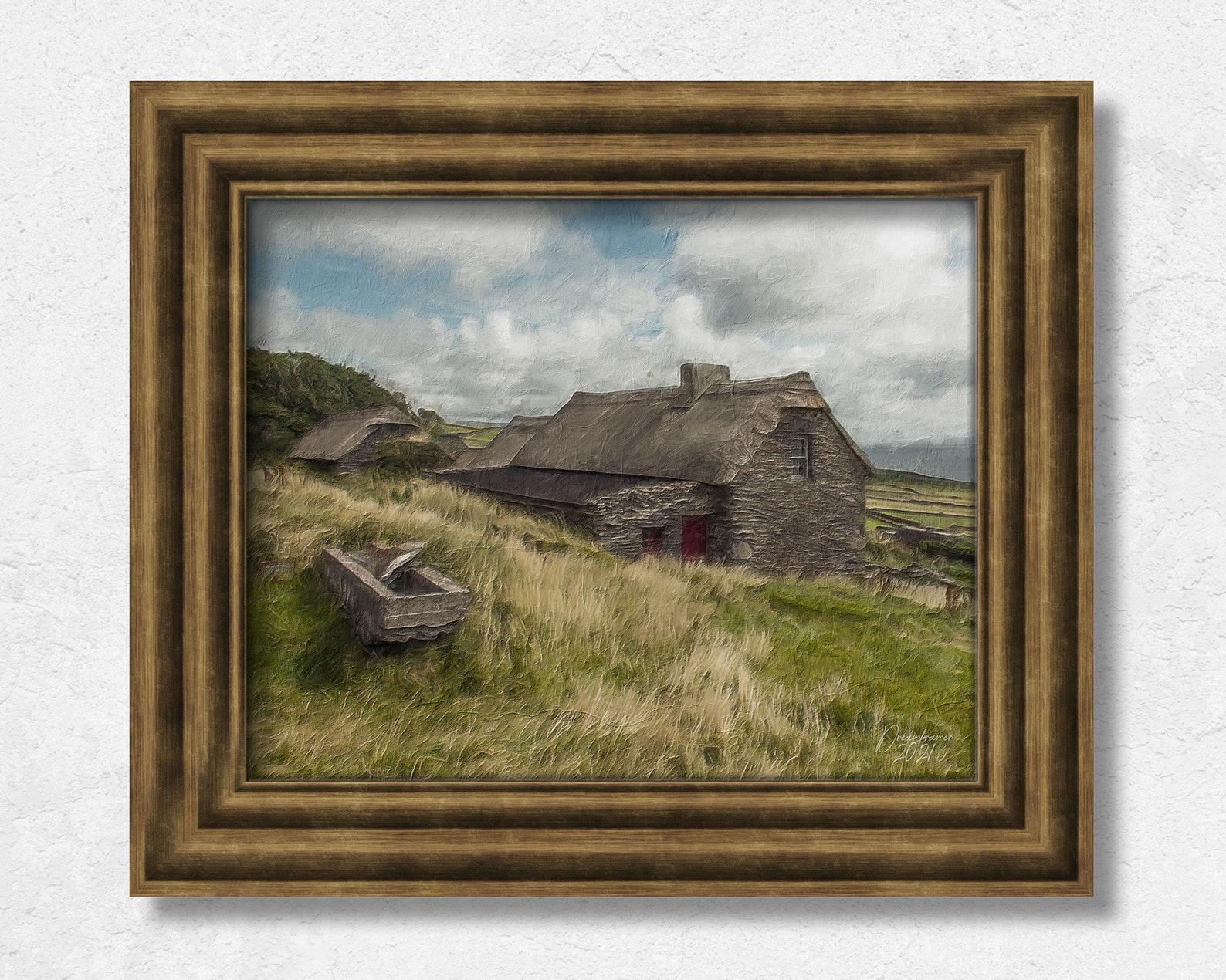 Irish Countryside Art Print Antique Oil Painting Print Etsy