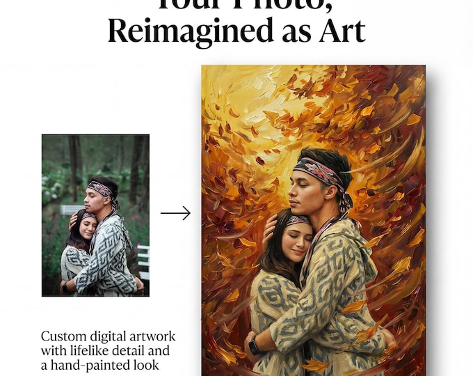 Custom Digital Portrait: Hand-Painted Style Photo Art