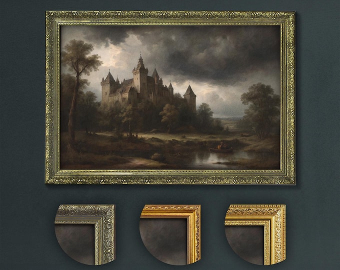 Dark Academia Castle Print, Moody Wall Art (Choice of Frames)