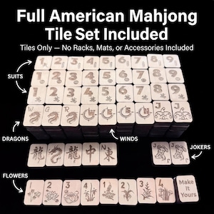 American Mahjong Tiles Set: Personalized Wood - Travel, Standard, Large image 3