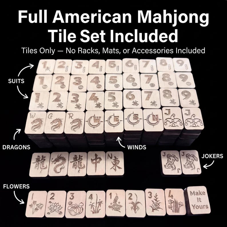American Mahjong Tiles Set: Personalized Wood - Travel, Standard, Large image 3