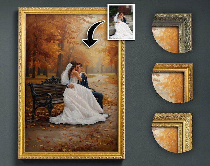 Custom Oil Style Portrait from Photo, Vibrant Textured Art (Framed or Unframed)