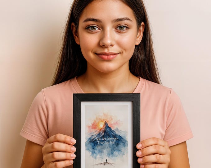 Inspirational Wall Art: Mountain Sunrise Affirmation Print, 5x7 in (13x18 cm)