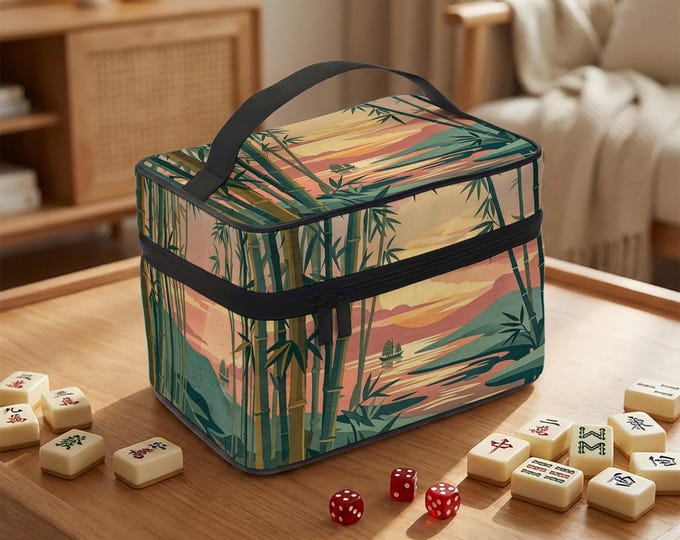 Bamboo Sunset Mahjong Bag - Padded, Lightweight Tile Carrier