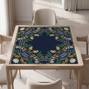 Botanical Mahjong Mat: Personalized Floral Vintage Playmat with Instructions (Rules)