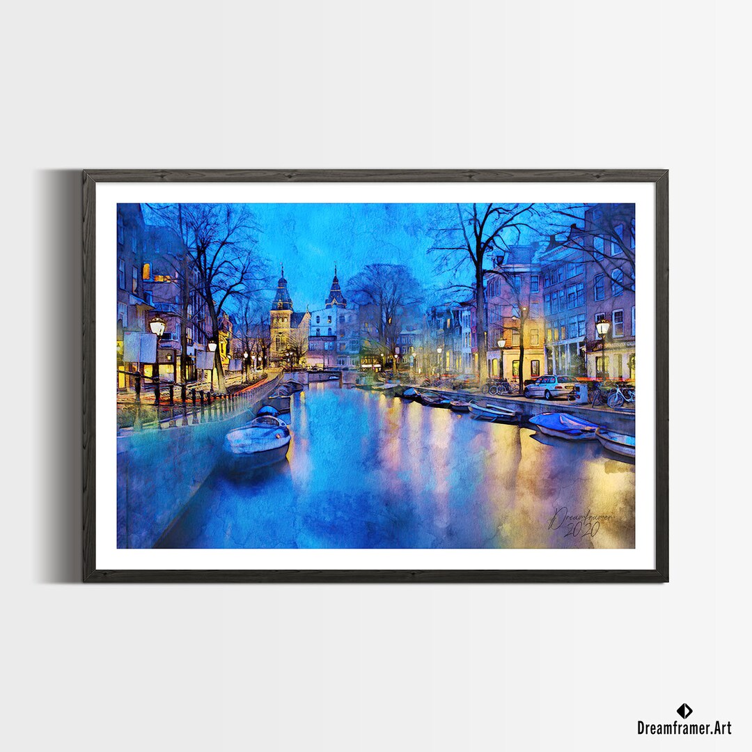 Amsterdam Watercolor Print the Netherlands Art Premium Etsy