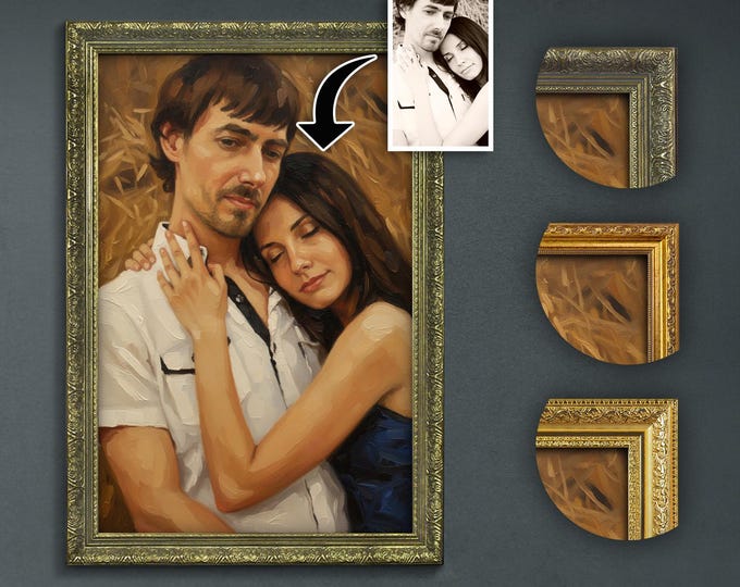 Custom Oil Style Portrait from Photo, Vibrant Textured Art (Framed or Unframed)