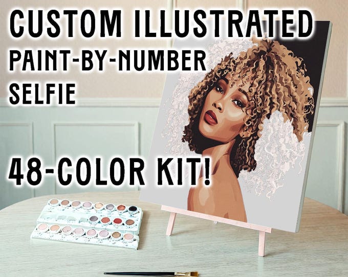 Paint by Number Portrait Kit: Custom Face Painting - Rolled or Stretched Canvas