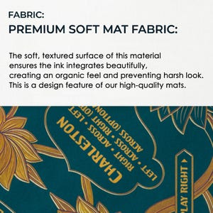The image is a close-up of a fabric with a textured surface, which is described as a "Premium Soft Mat Fabric".