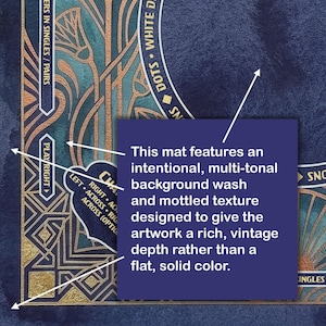 Personalized Dark Blue Art Deco Mahjong Mat with Rules (Instructions), Bag Included image 5