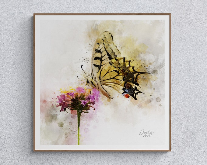 Swallowtail Watercolor Print Insect Art Butterfly Poster Animal Wall Decor Premium Quality Artful Wall Decor Unframed Wall Art