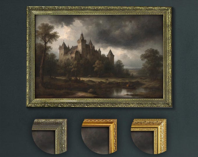 Dark Academia Castle Print, Moody Wall Art (Choice of Frames)