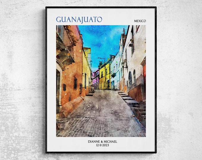 Personalized Mexico Art Custom Print Guanajuato Mexico Customizable Mexican Poster Gift for the Art Admirer Maximalist Art Unframed Print