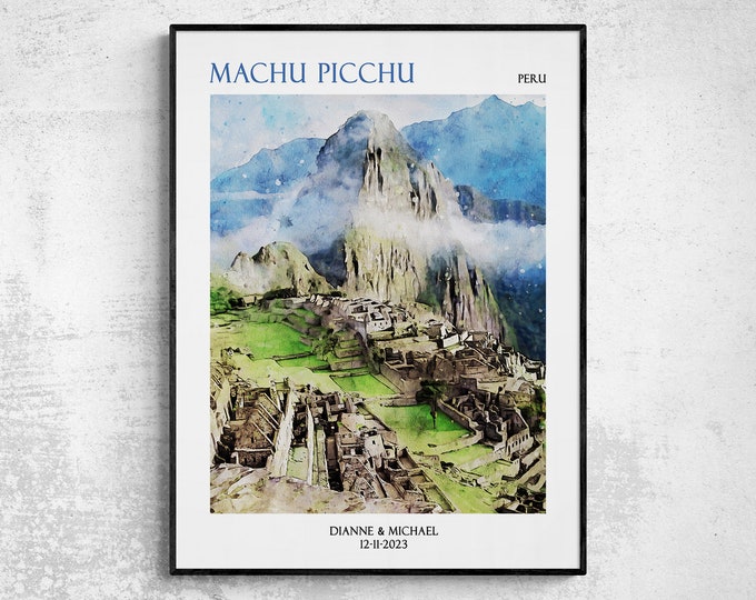 Personalized Peru Art Custom Machu Picchu Customizable Peruvian Poster Gift for the Art Admirer Maximalist Wall Art Unframed Print