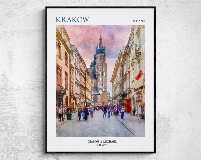 Personalized Polish Art Custom Print Krakow Poland Customizable Polish Poster Gift for the Art Admirer Maximalist Wall Art Unframed Print