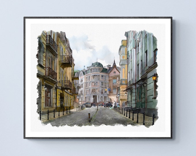 Kyiv Watercolor Print Ukraine Art Premium Quality Travel Poster Artful Wall Decor Unframed Wall Art