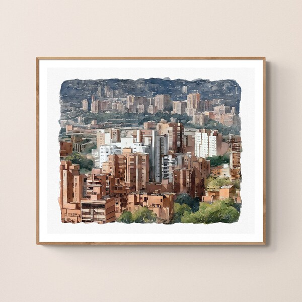 Medellin Watercolor Print Colombia Art Premium Quality Travel Poster Artful Wall Decor Unframed Wall Art