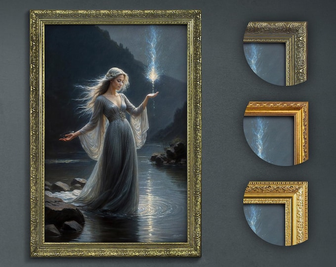 Lady of the Lake Art Print: Mystical Water Nymph Portrait