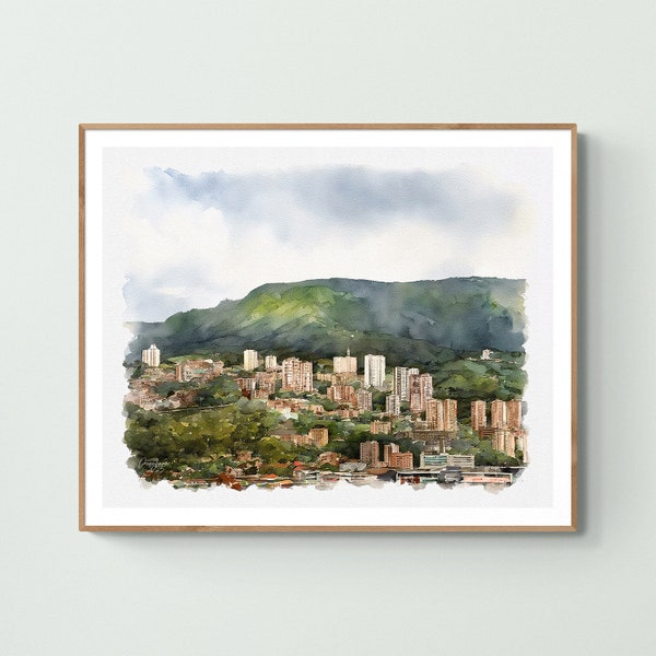 Medellin Watercolor Print Colombia Art Premium Quality Travel Poster Artful Wall Decor Unframed Wall Art