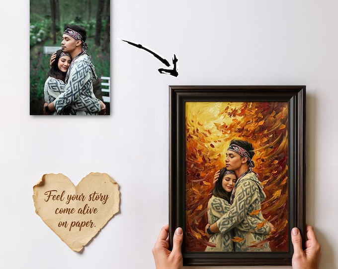Custom Portrait Print: Personalized Oil-Style Art (Couples, Families)
