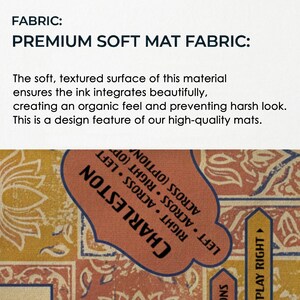 The image is a close-up of a fabric with a textured surface, which is described as "PREMIUM SOFT MAT FABRIC".