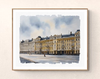 Kyiv Watercolor Print Ukraine Art Premium Quality Travel Poster Artful Wall Decor Unframed Wall Art