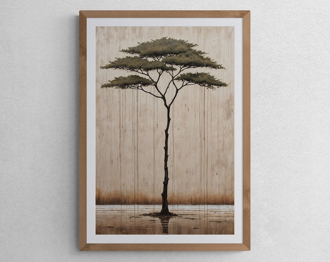 Minimalist Wabi Sabi Wall Art, Tree Art Print, Museum Quality Artful Wall Decor Printed With Never Fading Archival Inks, Japandi Art Print