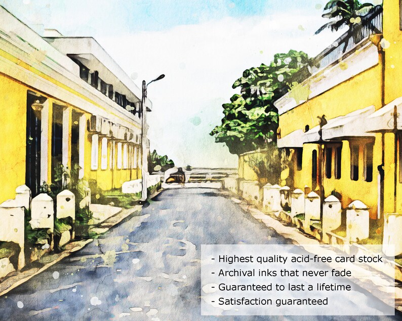 Pondicherry India Watercolor Print India Wall Art Poster Etsy