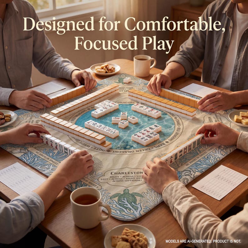 A group of people playing mahjong together, with a large board and pieces on the table.