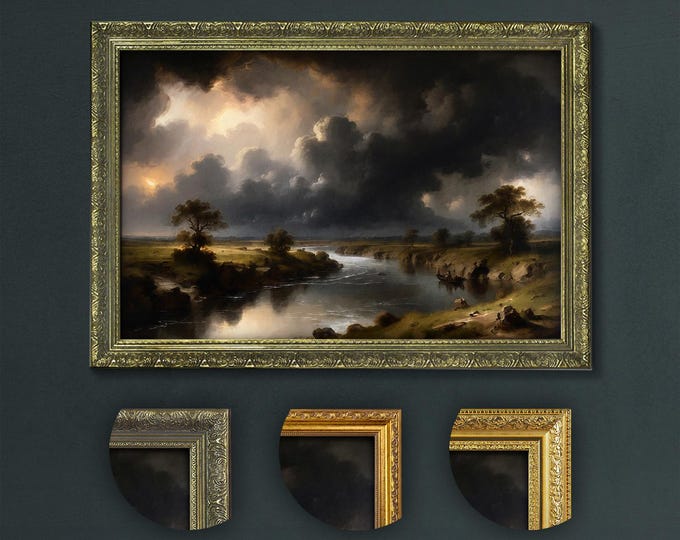 Moody Dark Art, Stormy Landscape, Dark Academia Decor, Artful Prints, Moody Decorative Art, Moody Artful Print, Dark Aesthetic Decor