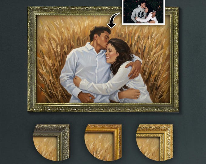 Oil Style Portrait Print from Photo - Custom Art, Textured and Framed