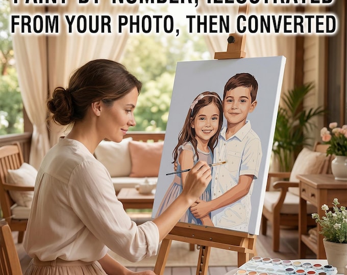Artist-Illustrated Paint-by-Number From Your Photo, Custom Artwork, Not a Filter
