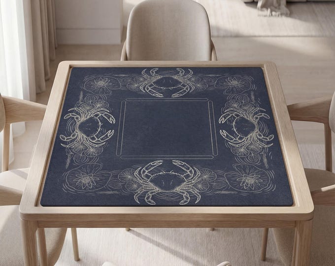Cancer Zodiac Mahjong Mat: Personalized Crab Design Table Cover, Bag Included