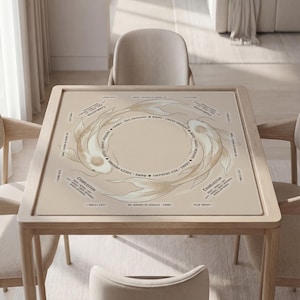 Fully Personalized Koi Fish Mahjong Mat with Instructions (Rules) and Carry Bag