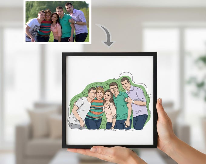 Custom Friendship Portrait: Minimalist Line Art - Digital Download