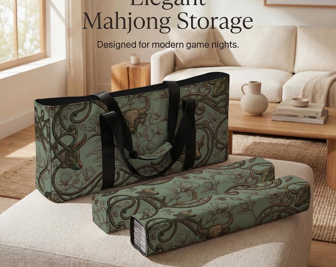 Taurus Mahjong Storage Bag - Travel Case with Tile and Rack Sleeves