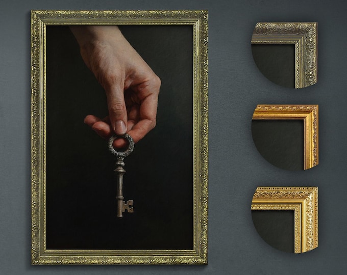 Antique Key Art Print: Dark Academia Gothic Wall Decor
