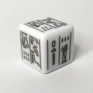 Dados blancos del Antiguo Egipto, Jeroglíficos, Egipto, Dado D6 individual, Esquinas cuadradas, Juego de rol de mesa (TTRPG), Coleccionistas de dados, Dados japoneses DoraTaco