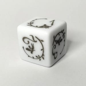 Dés fée blanche, dé D6 unique, 6 faces, coins carrés, joueurs TTRPG, collectionneurs de dés, collection rare, DoraTaco Japon