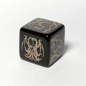 ブラック クトゥルフと触手ダイス、CoC、TRPG、TTRPG、シングル 6 面 D6 ダイス、スクエア コーナー、レア コレクション、DoraTaco Japan