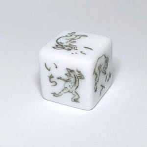 日本の鳥獣戯画の白いサイコロ、鳥獣戯画、動物、シングル D6 サイコロ、TTRPG ゲーマー、サイコロ コレクター、レア コレクション、ドラタコ