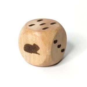 Dé en bois pour cochon d'Inde et caca, Animal, en bois, dé D6 simple, TTRPG, coins ronds, collection de dés, DoraTaco Japon