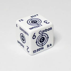 周期表ダイス、D6 6面シングルダイス、化学薬品、錬金術、TTRPG、D&D、ドラタコジャパン